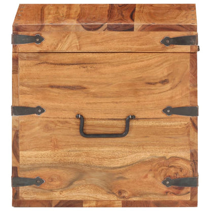 Kist Massief Acaciahout 40 x 40 x 40 cm Donkerbruin