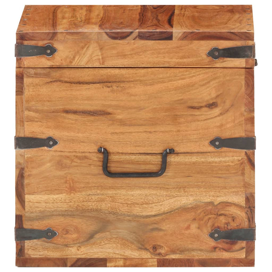 Kist Massief Acaciahout 40 x 40 x 40 cm Donkerbruin
