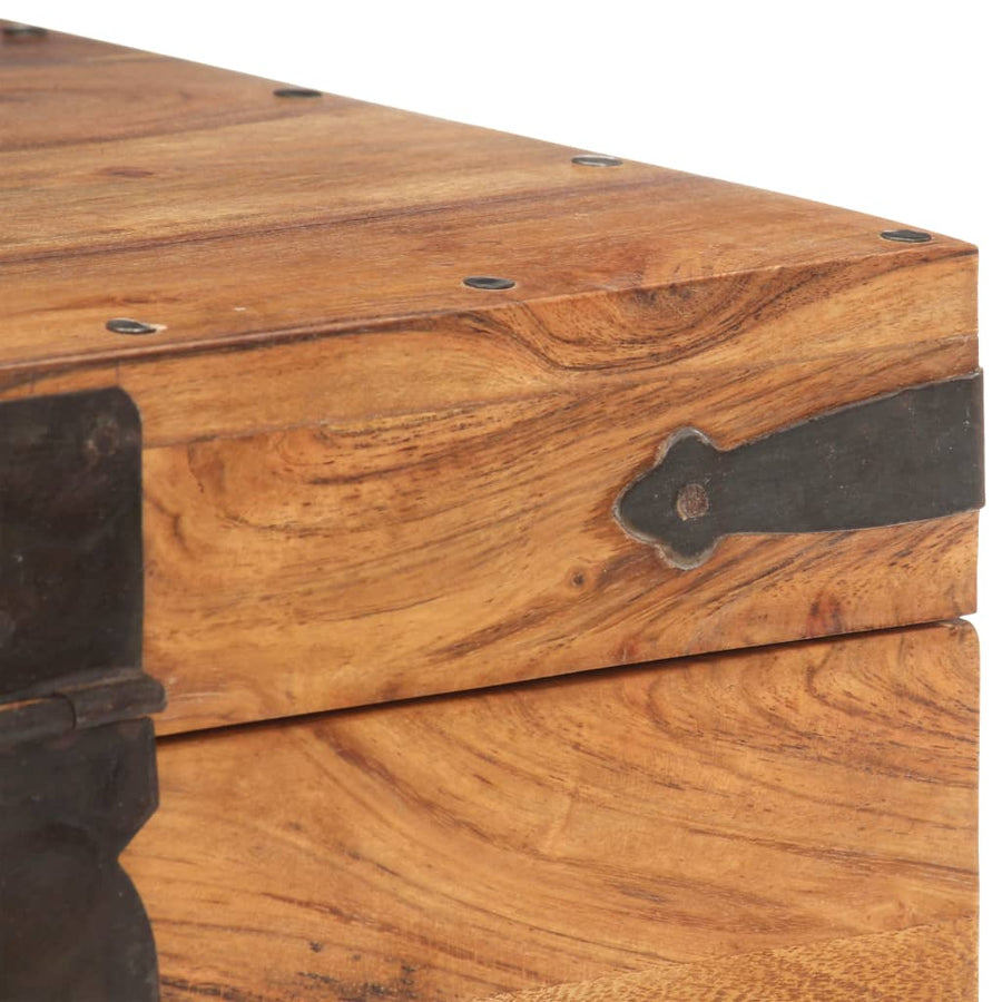 Kist Massief Acaciahout 40 x 40 x 40 cm Donkerbruin