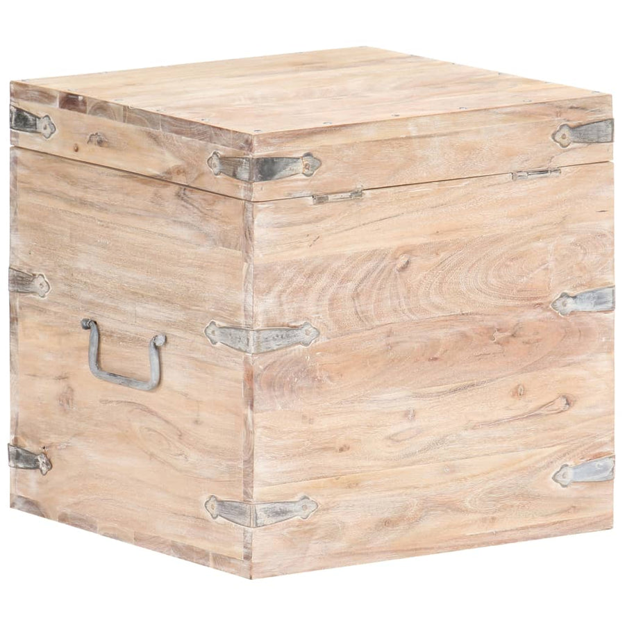 Opbergkist Massief Acaciahout 40 x 40 x 40 cm Lichtbruin