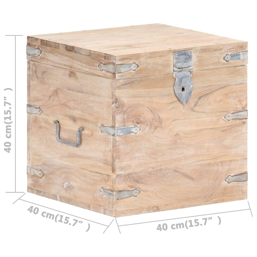 Opbergkist Massief Acaciahout 40 x 40 x 40 cm Lichtbruin