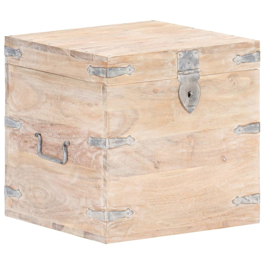 Opbergkist Massief Acaciahout 40 x 40 x 40 cm Lichtbruin