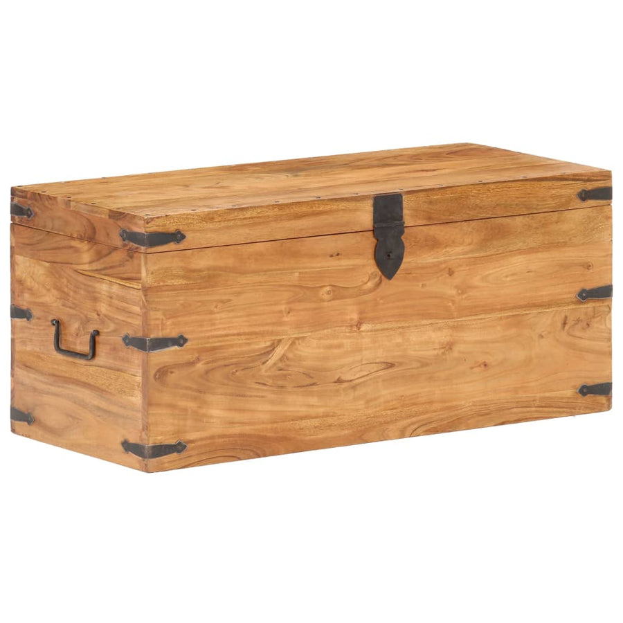 Kist Massief Acaciahout 90 x 40 x 40 cm Donkerbruin