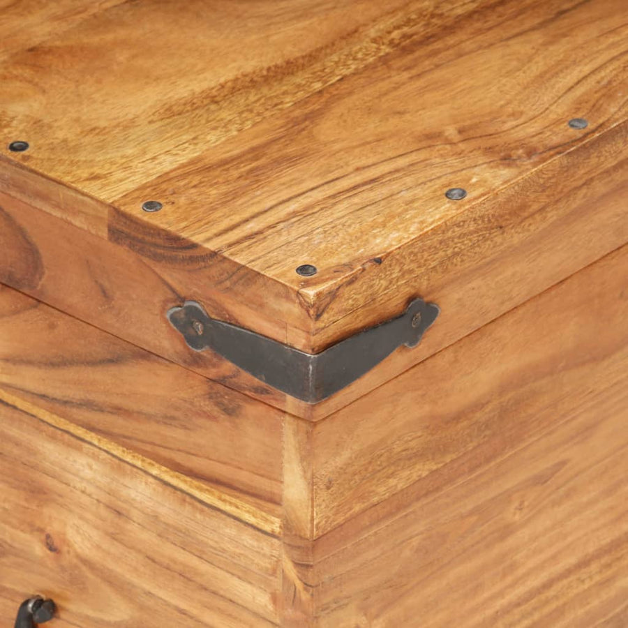 Kist Massief Acaciahout 90 x 40 x 40 cm Donkerbruin