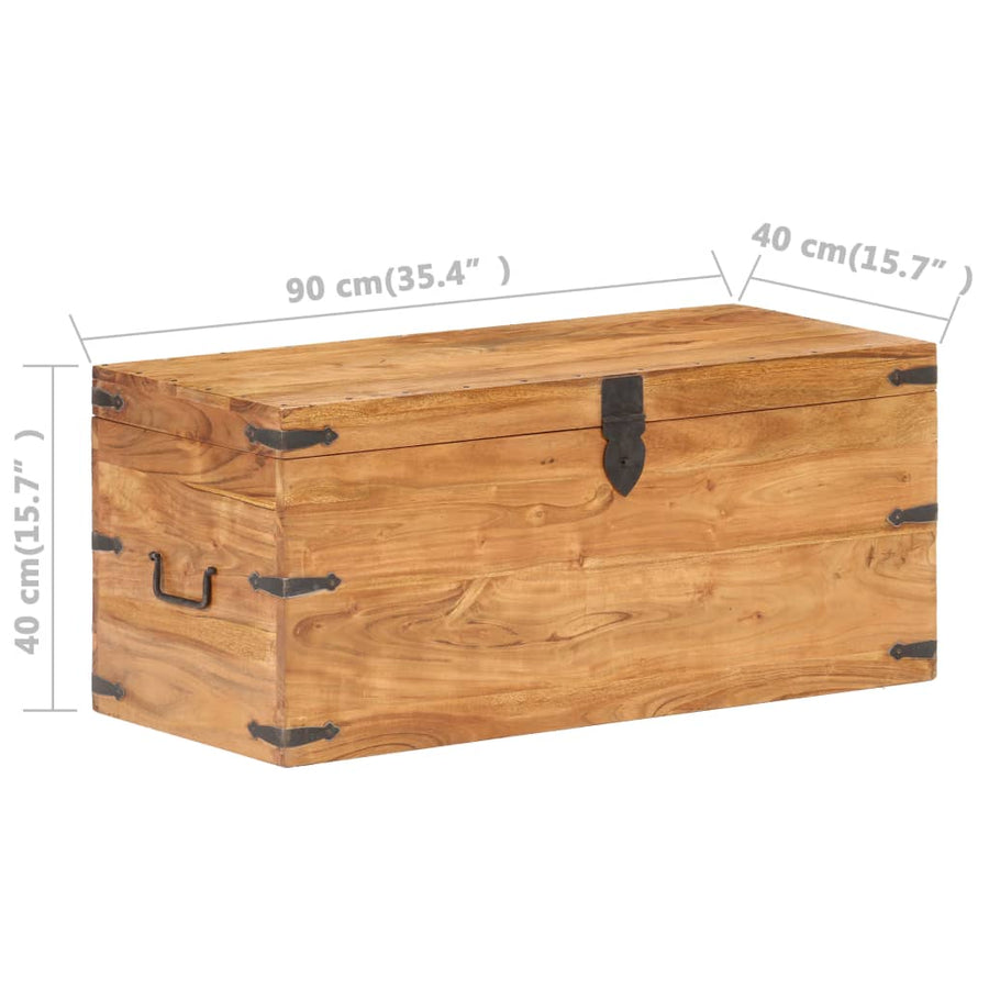 Kist Massief Acaciahout 90 x 40 x 40 cm Donkerbruin