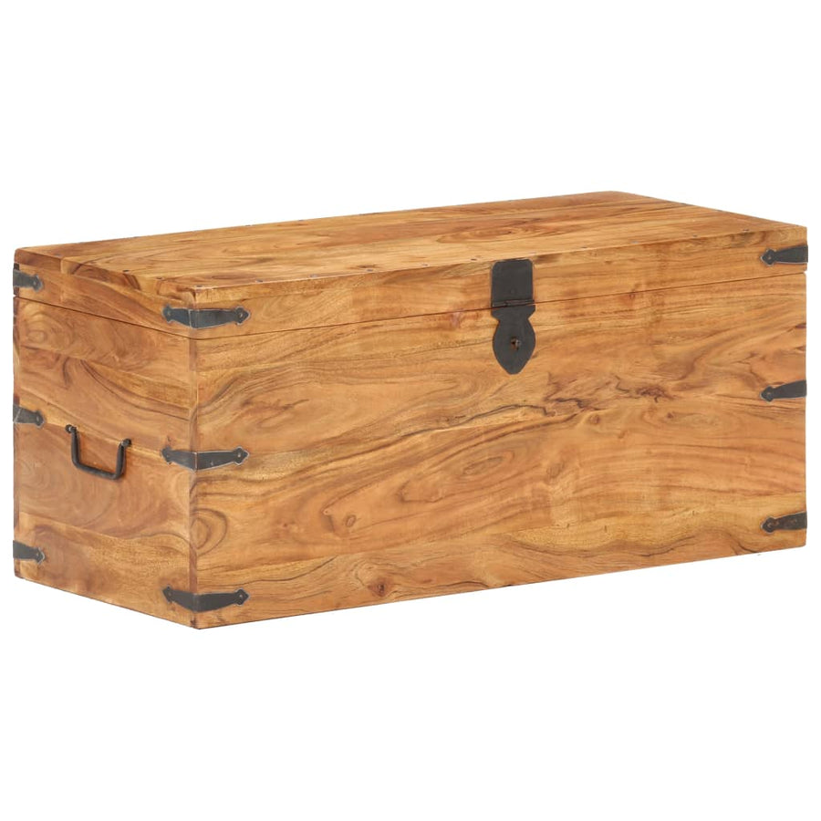 Kist Massief Acaciahout 90 x 40 x 40 cm Donkerbruin