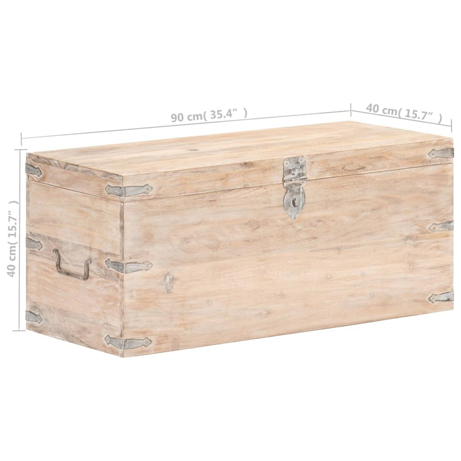 Kist Massief Acaciahout 90 x 40 x 40 cm Lichtbruin