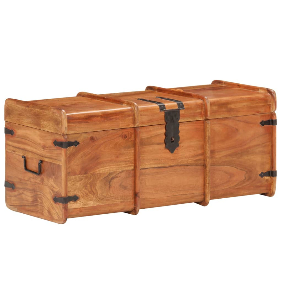 Opbergkist 90X40X40 Cm Massief Acaciahout 90 x 40 x 40 cm Donkerbruin