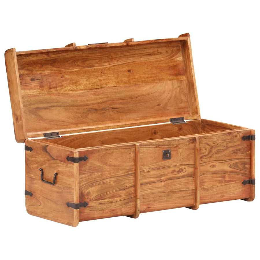 Opbergkist 90X40X40 Cm Massief Acaciahout 90 x 40 x 40 cm Donkerbruin