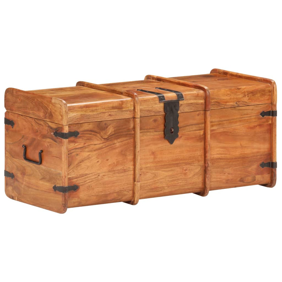 Opbergkist 90X40X40 Cm Massief Acaciahout 90 x 40 x 40 cm Donkerbruin