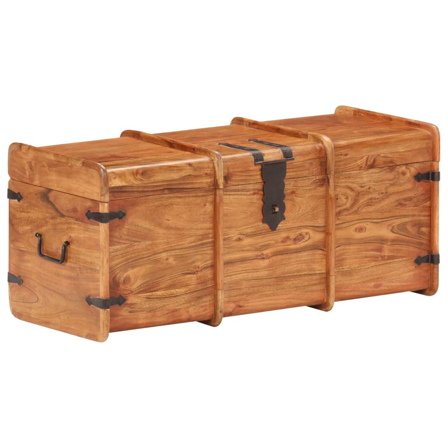 Opbergkist 90X40X40 Cm Massief Acaciahout 90 x 40 x 40 cm Donkerbruin