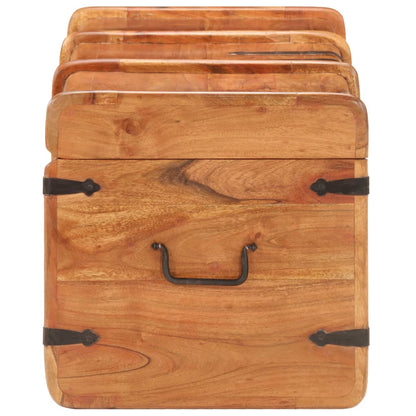 Opbergkist 90X40X40 Cm Massief Acaciahout 90 x 40 x 40 cm Donkerbruin