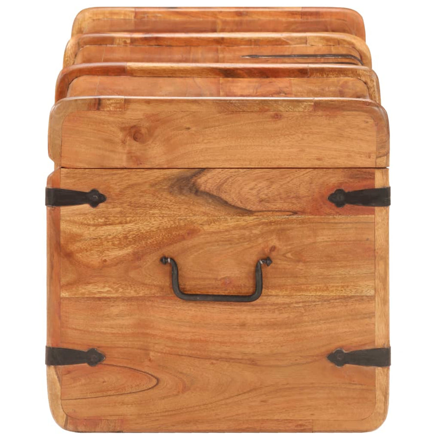 Opbergkist 90X40X40 Cm Massief Acaciahout 90 x 40 x 40 cm Donkerbruin