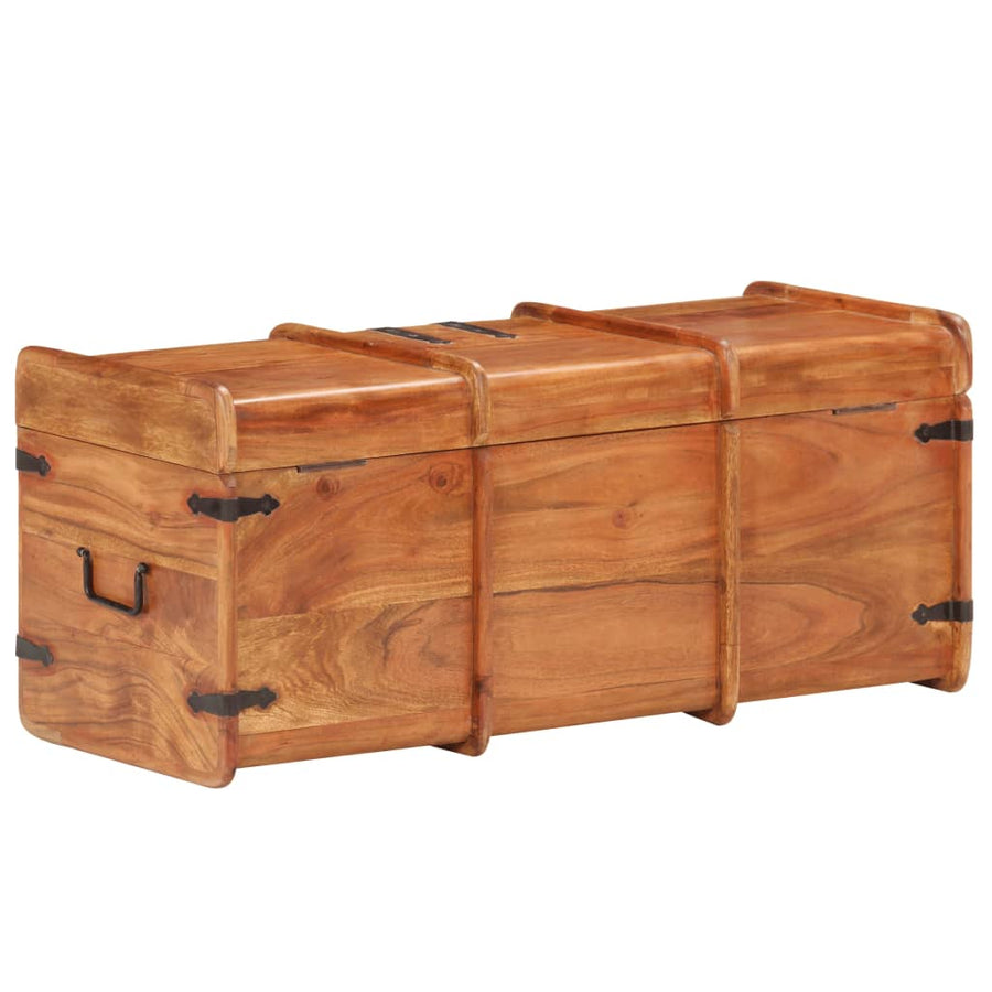 Opbergkist 90X40X40 Cm Massief Acaciahout 90 x 40 x 40 cm Donkerbruin