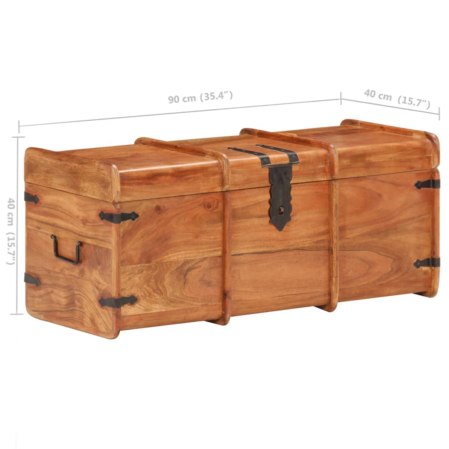 Opbergkist 90X40X40 Cm Massief Acaciahout 90 x 40 x 40 cm Donkerbruin