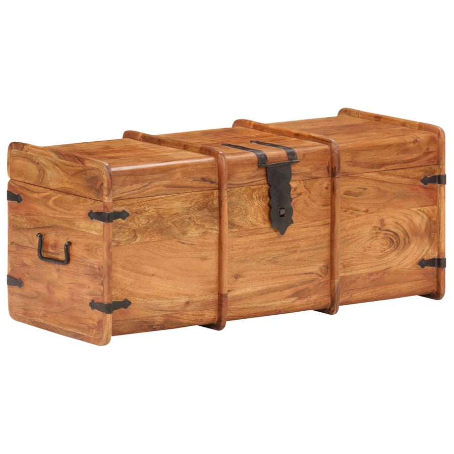 Opbergkist 90X40X40 Cm Massief Acaciahout 90 x 40 x 40 cm Donkerbruin