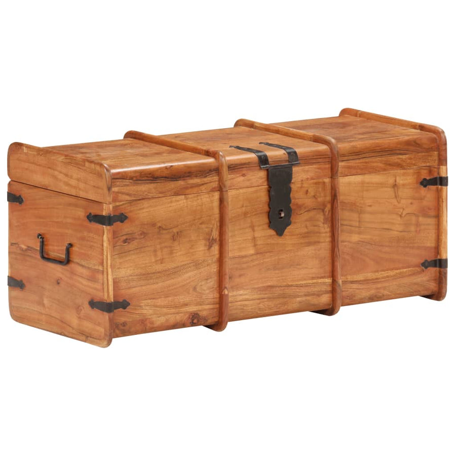 Opbergkist 90X40X40 Cm Massief Acaciahout 90 x 40 x 40 cm Donkerbruin