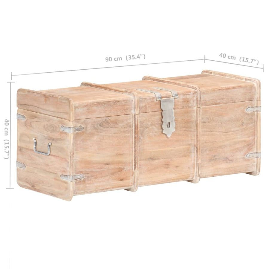 Opbergkist Massief Acaciahout 90 x 40 x 40 cm Lichtbruin