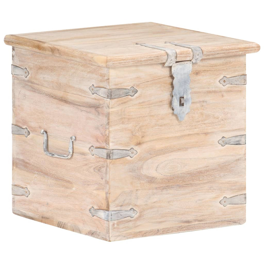 Opbergkist 40X40X40 Cm Massief Acaciahout 1 Lichtbruin
