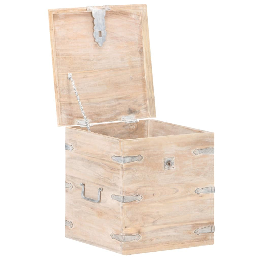 Opbergkist 40X40X40 Cm Massief Acaciahout 1 Lichtbruin