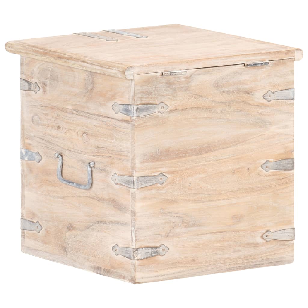 Opbergkist 40X40X40 Cm Massief Acaciahout 1 Lichtbruin
