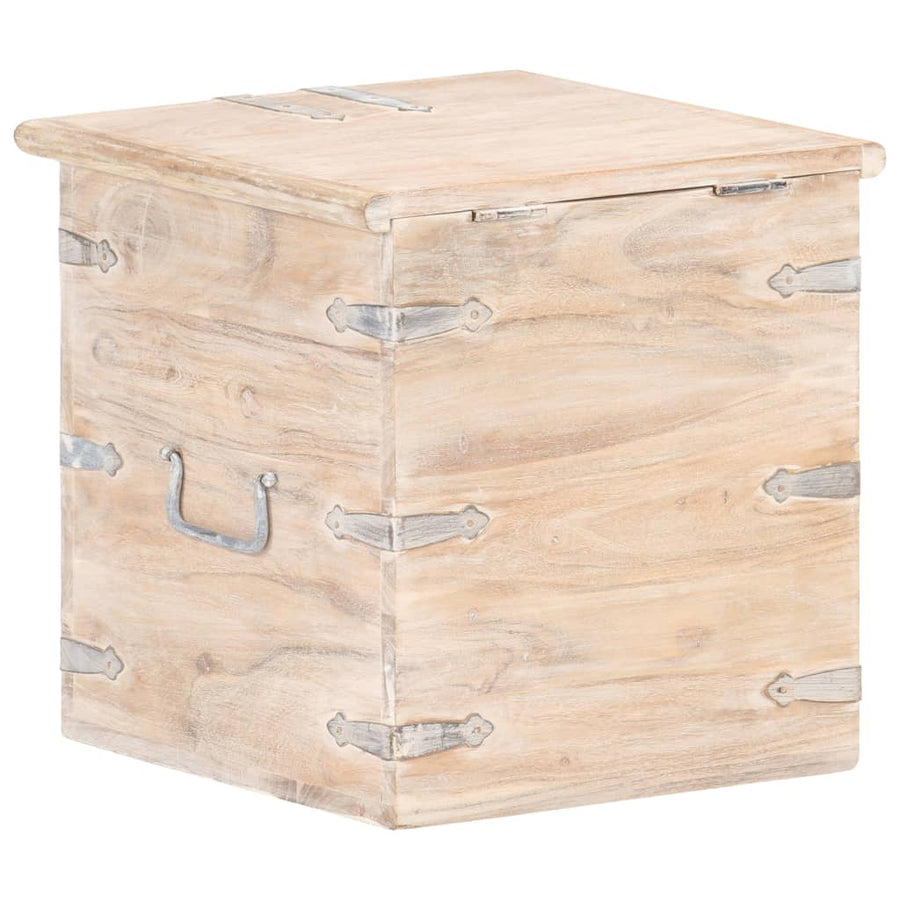 Opbergkist 40X40X40 Cm Massief Acaciahout 1 Lichtbruin
