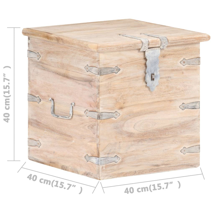 Opbergkist 40X40X40 Cm Massief Acaciahout 1 Lichtbruin