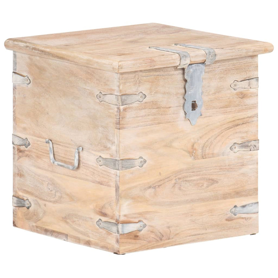 Opbergkist 40X40X40 Cm Massief Acaciahout 1 Lichtbruin
