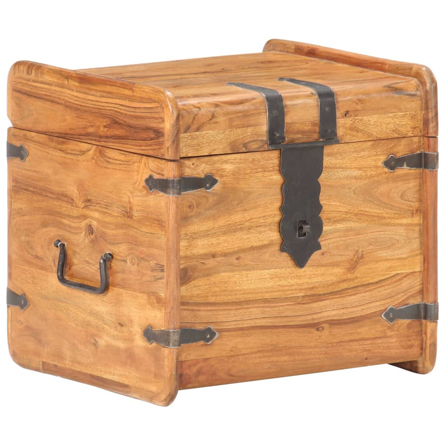 Kist 40X40X40 Cm Massief Acaciahout 1 40 x 40 x 40 cm Donkerbruin