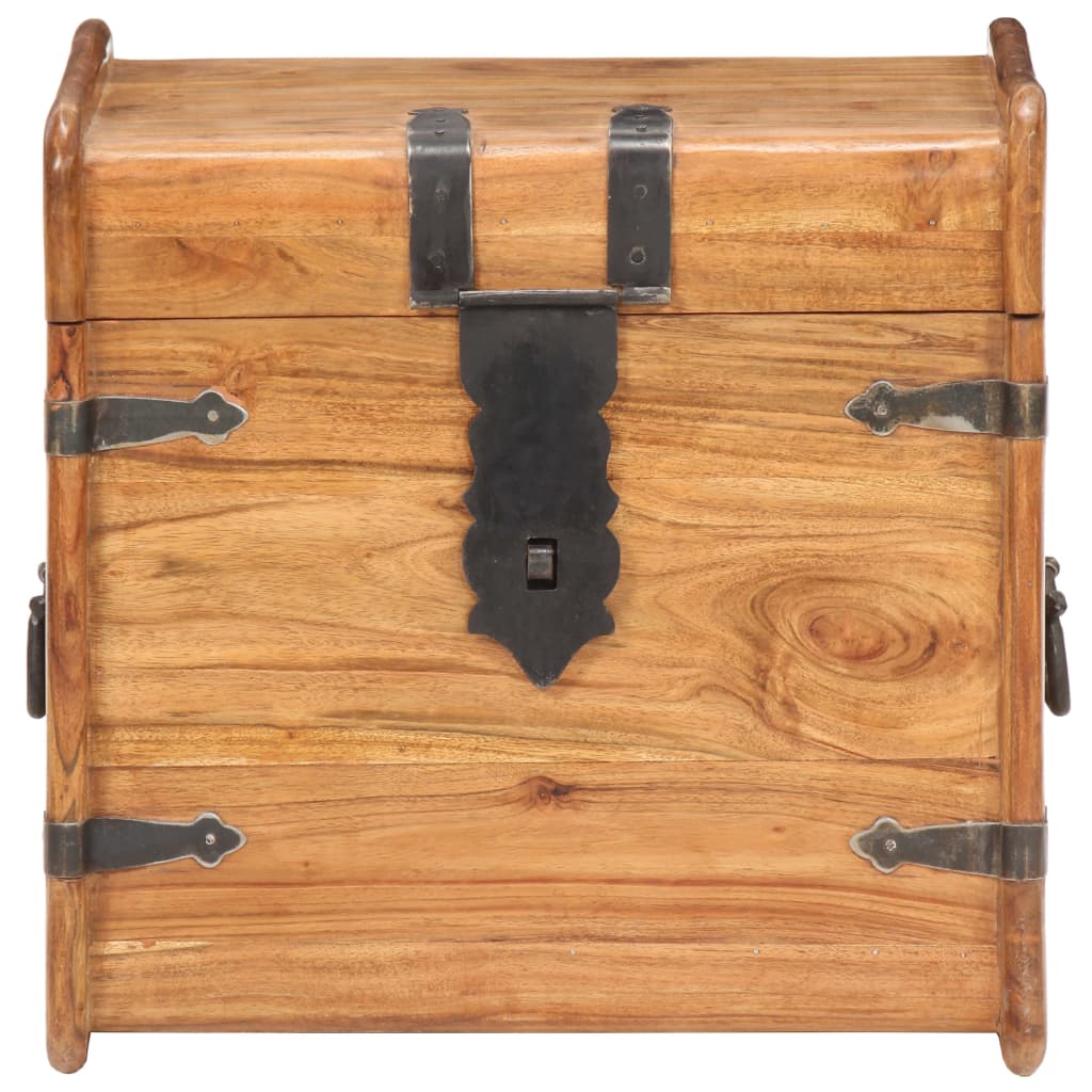 Kist 40X40X40 Cm Massief Acaciahout 1 40 x 40 x 40 cm Donkerbruin
