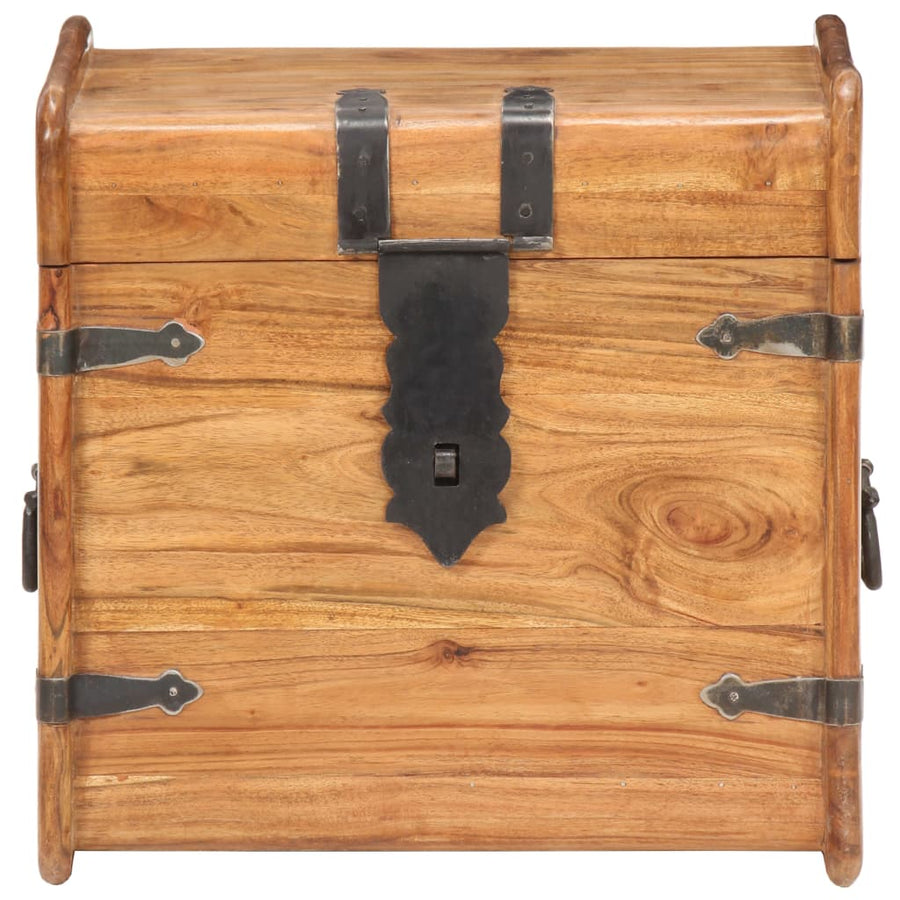 Kist 40X40X40 Cm Massief Acaciahout 1 40 x 40 x 40 cm Donkerbruin