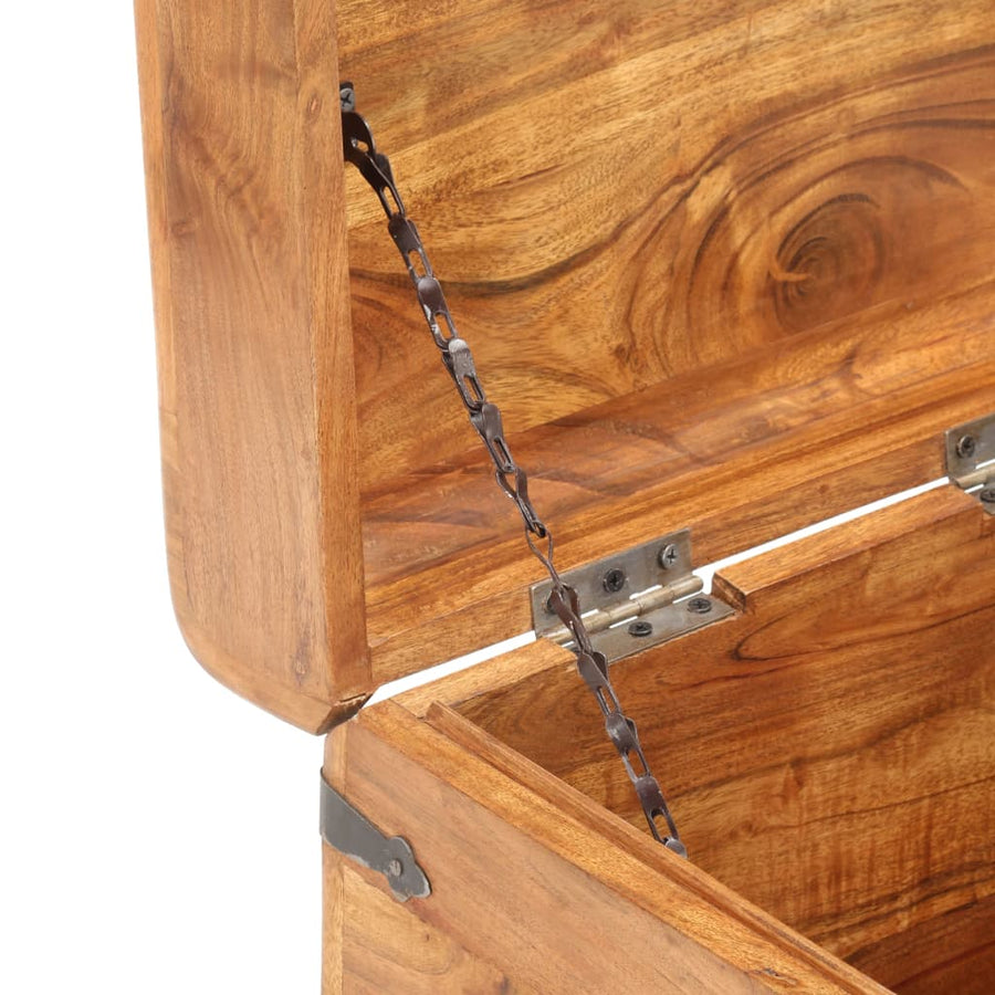 Kist 40X40X40 Cm Massief Acaciahout 1 40 x 40 x 40 cm Donkerbruin