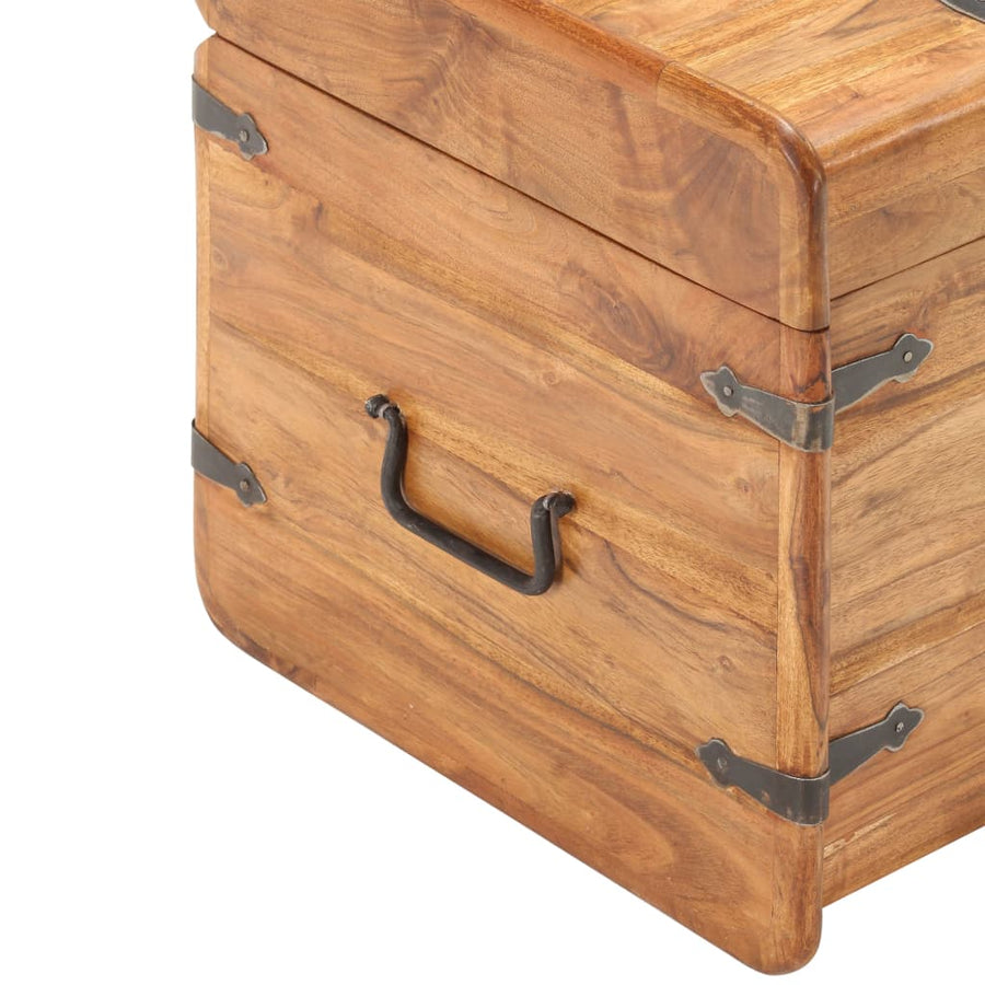 Kist 40X40X40 Cm Massief Acaciahout 1 40 x 40 x 40 cm Donkerbruin