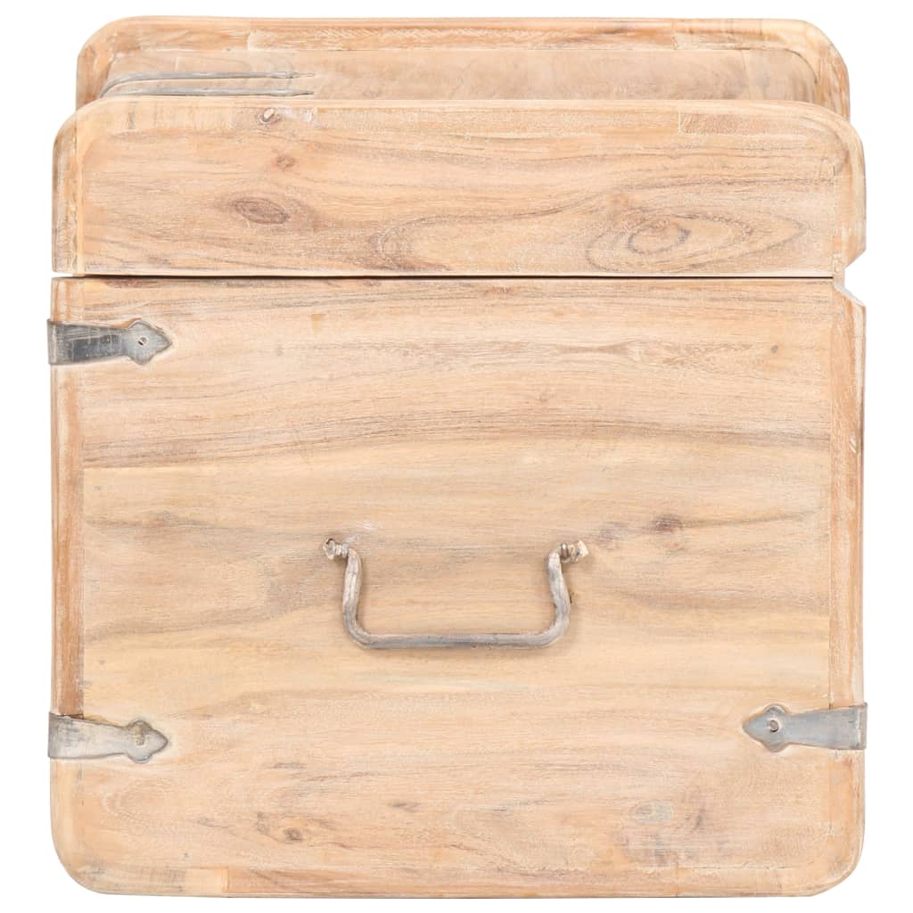 Kist 40X40X40 Cm Massief Acaciahout 40 x 40 x 40 cm Lichtbruin