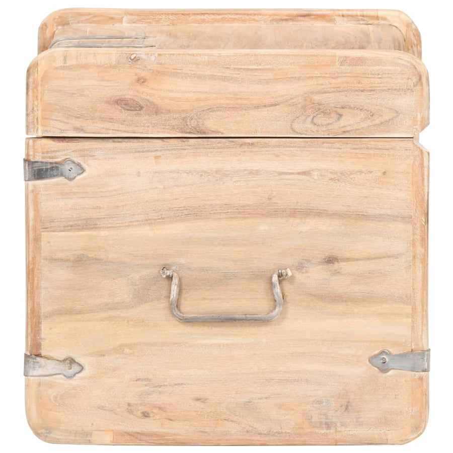 Kist 40X40X40 Cm Massief Acaciahout 40 x 40 x 40 cm Lichtbruin