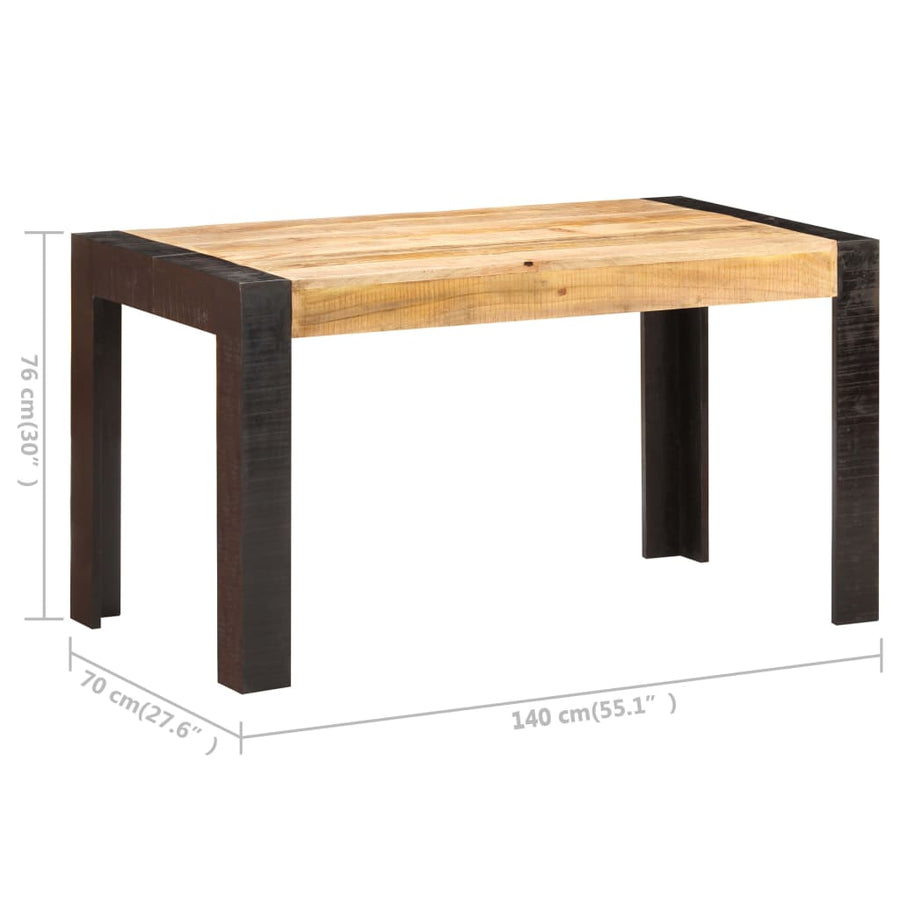 Eettafel Massief Ruw Mangohout 140 x 70 x 76 cm Lichtbruin