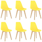Dining chairs 6 pcs plastic yellow