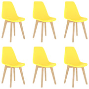 Eetkamerstoelen 6 st kunststof geel 46x53,5x82 cm