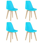 Dining Chairs 4 Pcs Plastic Blue 4