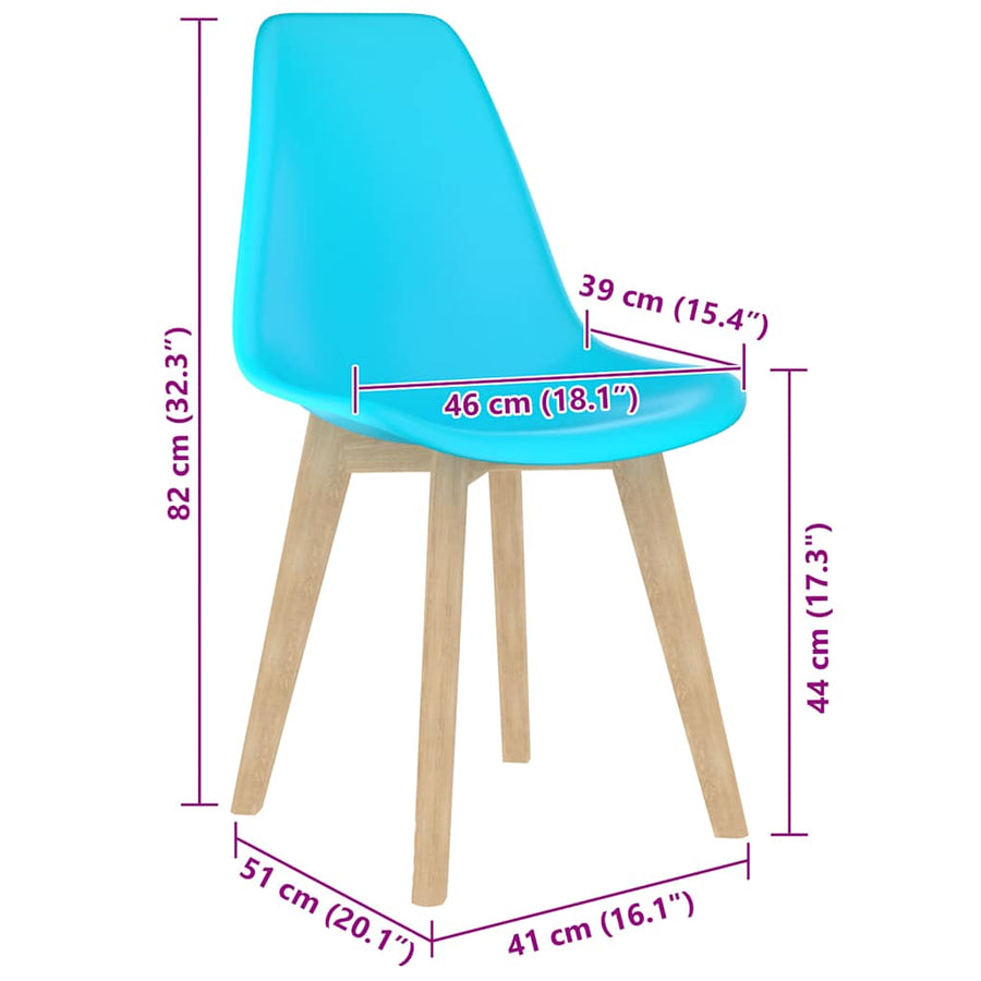 Eetkamerstoelen 4 St Kunststof Blauw 4