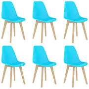 Eetkamerstoelen kunststof blauw set van 6