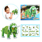 3D Puzzel Tricera 59-delig groen foam