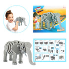 3D Puzzel Olifant Junior 75-delig foam grijs