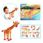 3D Puzzel Giraffe 104 delen foam oranje