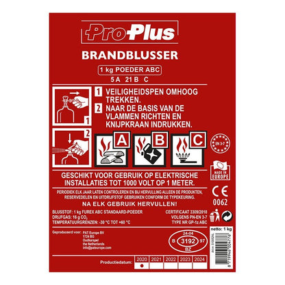 Proplus Brandblusser 1Kg Abc Poeder Nl Geschikt Voor Auto, Boot En Caravan