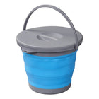 Opvouwbare emmer 5L blauw/grijs met deksel