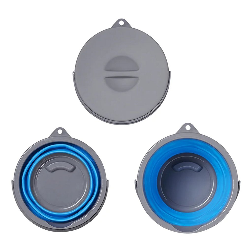 Proplus Emmer Opvouwbaar Met Deksel 5L Blauw/Grijs