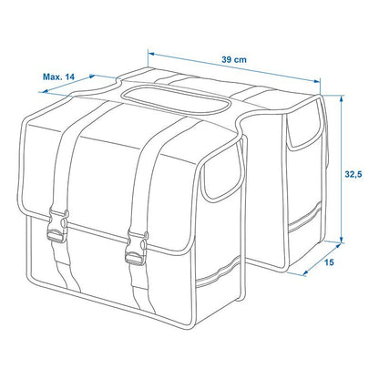 Proplus Fietstas Dubbel 40L Waterdicht Zwart