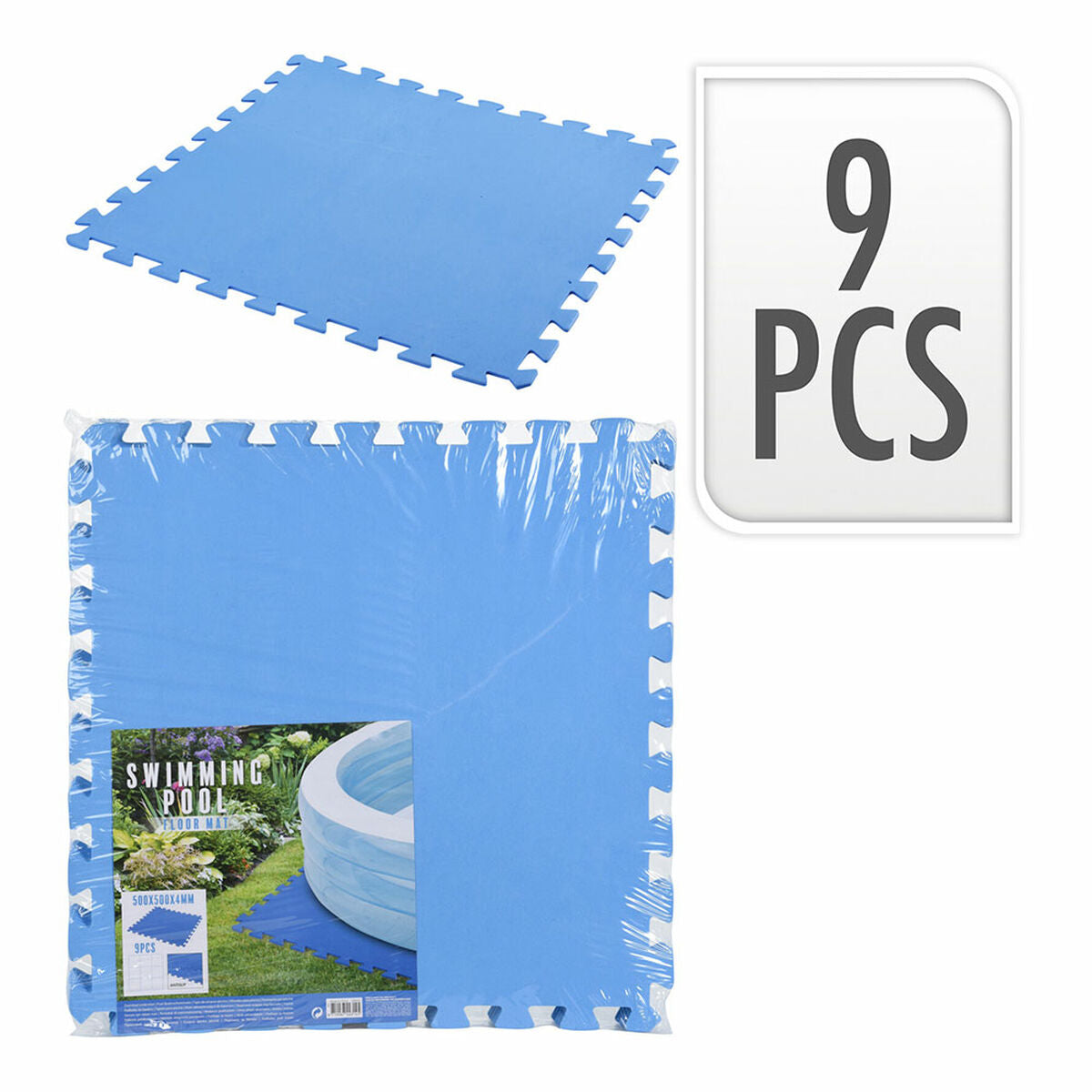 Bigbuy Garden Beschermvloer Voor Demonteerbare Zwembaden 50 X 50 Cm (9 Stuks)