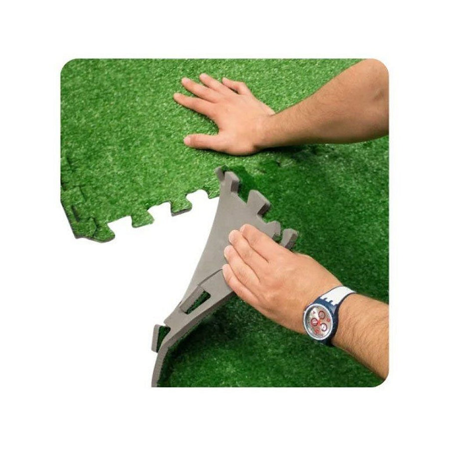 Overige Merken Vloermat Tegels 40X40X10 Cm Grasprint 6 Stuks Groen